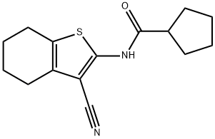 N-(3-cyano-4,5,6,7-tetrahydro-1-benzothiophen-2-yl)cyclopentanecarboxamide Struktur