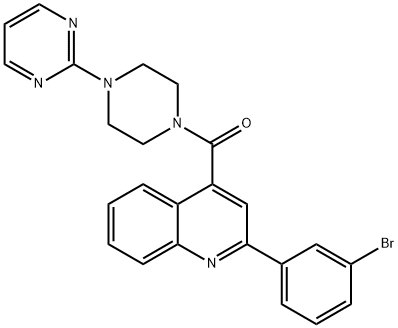 [2-(3-bromophenyl)quinolin-4-yl]-(4-pyrimidin-2-ylpiperazin-1-yl)methanone Struktur