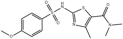 2-[(4-methoxyphenyl)sulfonylamino]-N,N,4-trimethyl-1,3-thiazole-5-carboxamide Struktur