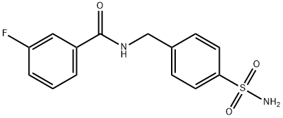 3-fluoro-N-[(4-sulfamoylphenyl)methyl]benzamide Struktur