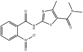 N,N,4-trimethyl-2-[(2-nitrobenzoyl)amino]-1,3-thiazole-5-carboxamide Struktur