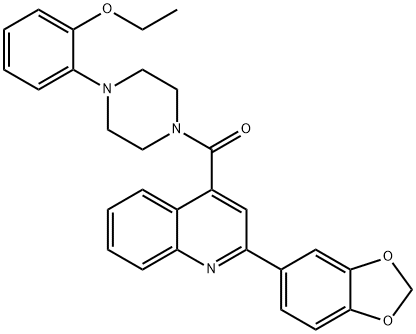 [2-(1,3-benzodioxol-5-yl)quinolin-4-yl]-[4-(2-ethoxyphenyl)piperazin-1-yl]methanone Struktur