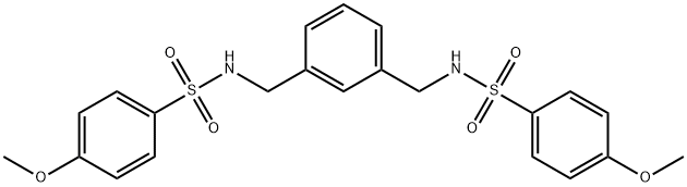 4-methoxy-N-[[3-[[(4-methoxyphenyl)sulfonylamino]methyl]phenyl]methyl]benzenesulfonamide Struktur