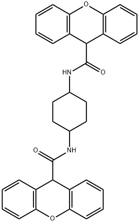 N-[4-(9H-xanthene-9-carbonylamino)cyclohexyl]-9H-xanthene-9-carboxamide Struktur