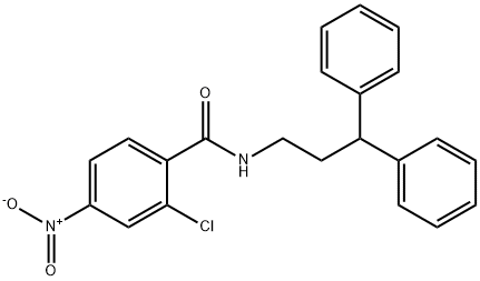 2-chloro-N-(3,3-diphenylpropyl)-4-nitrobenzamide Struktur