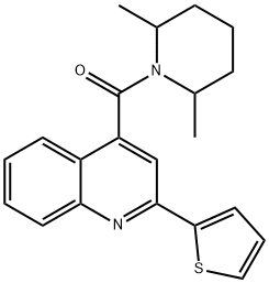 (2,6-dimethylpiperidin-1-yl)-(2-thiophen-2-ylquinolin-4-yl)methanone Struktur