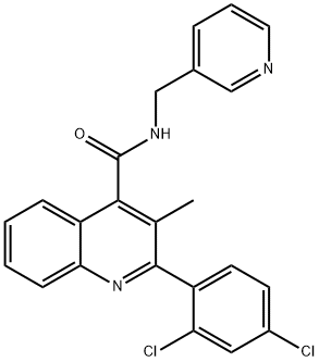 2-(2,4-dichlorophenyl)-3-methyl-N-(pyridin-3-ylmethyl)quinoline-4-carboxamide Struktur