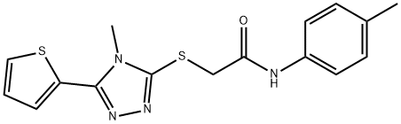 N-(4-methylphenyl)-2-[(4-methyl-5-thiophen-2-yl-1,2,4-triazol-3-yl)sulfanyl]acetamide Struktur