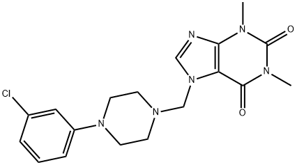 7-[[4-(3-chlorophenyl)piperazin-1-yl]methyl]-1,3-dimethylpurine-2,6-dione Struktur