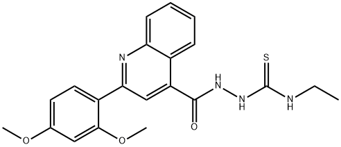 1-[[2-(2,4-dimethoxyphenyl)quinoline-4-carbonyl]amino]-3-ethylthiourea Struktur