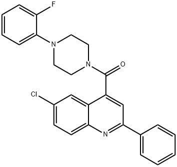 (6-chloro-2-phenylquinolin-4-yl)-[4-(2-fluorophenyl)piperazin-1-yl]methanone Struktur