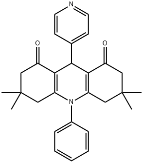 3,3,6,6-tetramethyl-10-phenyl-9-pyridin-4-yl-4,5,7,9-tetrahydro-2H-acridine-1,8-dione Struktur