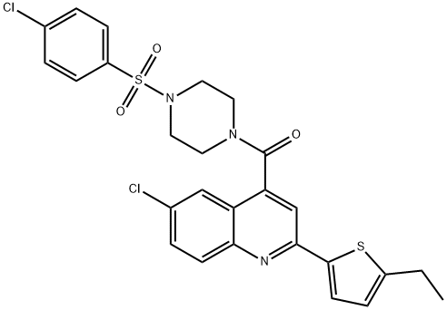 [6-chloro-2-(5-ethylthiophen-2-yl)quinolin-4-yl]-[4-(4-chlorophenyl)sulfonylpiperazin-1-yl]methanone Struktur