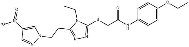 N-(4-ethoxyphenyl)-2-[[4-ethyl-5-[2-(4-nitropyrazol-1-yl)ethyl]-1,2,4-triazol-3-yl]sulfanyl]acetamide Struktur