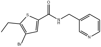 4-bromo-5-ethyl-N-(pyridin-3-ylmethyl)thiophene-2-carboxamide Struktur