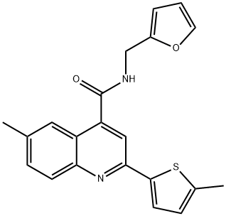 N-(furan-2-ylmethyl)-6-methyl-2-(5-methylthiophen-2-yl)quinoline-4-carboxamide Struktur