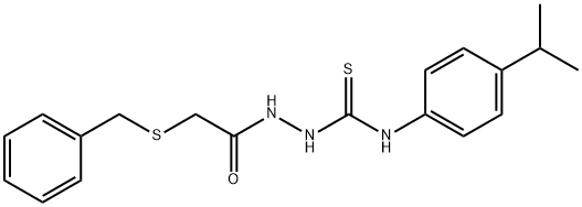 1-[(2-benzylsulfanylacetyl)amino]-3-(4-propan-2-ylphenyl)thiourea Struktur