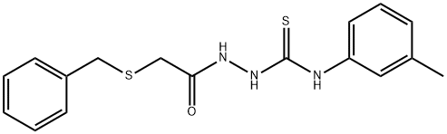 1-[(2-benzylsulfanylacetyl)amino]-3-(3-methylphenyl)thiourea Struktur