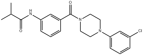 N-[3-[4-(3-chlorophenyl)piperazine-1-carbonyl]phenyl]-2-methylpropanamide Struktur