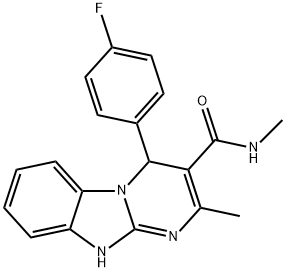 4-(4-fluorophenyl)-N,2-dimethyl-1,4-dihydropyrimido[1,2-a]benzimidazole-3-carboxamide Struktur