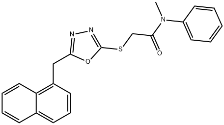 N-methyl-2-[[5-(naphthalen-1-ylmethyl)-1,3,4-oxadiazol-2-yl]sulfanyl]-N-phenylacetamide Struktur