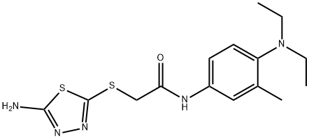 2-[(5-amino-1,3,4-thiadiazol-2-yl)sulfanyl]-N-[4-(diethylamino)-3-methylphenyl]acetamide Struktur