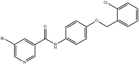 5-bromo-N-[4-[(2-chlorophenyl)methoxy]phenyl]pyridine-3-carboxamide Struktur