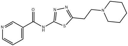 N-[5-(2-piperidin-1-ylethyl)-1,3,4-thiadiazol-2-yl]pyridine-3-carboxamide Struktur