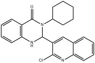 2-(2-chloroquinolin-3-yl)-3-cyclohexyl-1,2-dihydroquinazolin-4-one Struktur