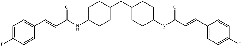 (E)-3-(4-fluorophenyl)-N-[4-[[4-[[(E)-3-(4-fluorophenyl)prop-2-enoyl]amino]cyclohexyl]methyl]cyclohexyl]prop-2-enamide Struktur