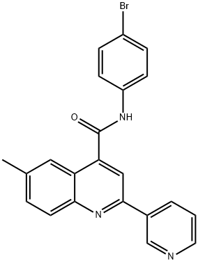 N-(4-bromophenyl)-6-methyl-2-pyridin-3-ylquinoline-4-carboxamide Struktur