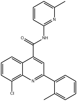 8-chloro-2-(2-methylphenyl)-N-(6-methylpyridin-2-yl)quinoline-4-carboxamide Struktur