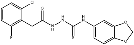 1-(1,3-benzodioxol-5-yl)-3-[[2-(2-chloro-6-fluorophenyl)acetyl]amino]thiourea Struktur