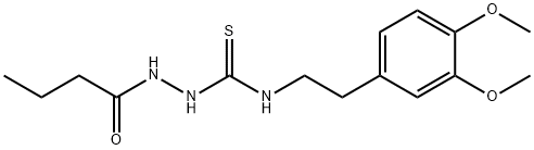 1-(butanoylamino)-3-[2-(3,4-dimethoxyphenyl)ethyl]thiourea Struktur