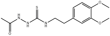 1-acetamido-3-[2-(3,4-dimethoxyphenyl)ethyl]thiourea Struktur