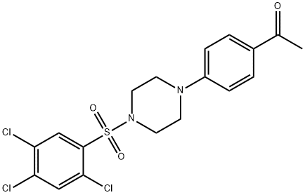 1-[4-[4-(2,4,5-trichlorophenyl)sulfonylpiperazin-1-yl]phenyl]ethanone Struktur