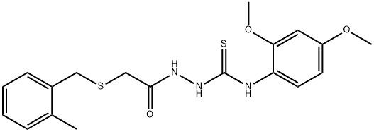 1-(2,4-dimethoxyphenyl)-3-[[2-[(2-methylphenyl)methylsulfanyl]acetyl]amino]thiourea Struktur