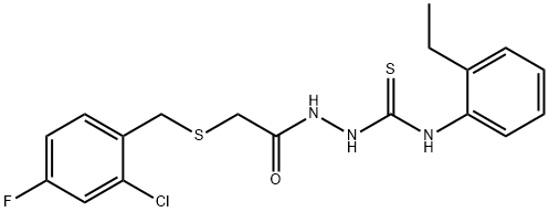 1-[[2-[(2-chloro-4-fluorophenyl)methylsulfanyl]acetyl]amino]-3-(2-ethylphenyl)thiourea Struktur