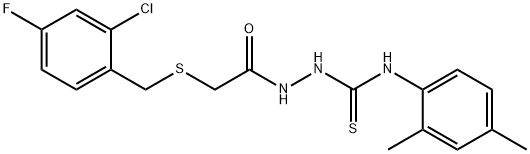 1-[[2-[(2-chloro-4-fluorophenyl)methylsulfanyl]acetyl]amino]-3-(2,4-dimethylphenyl)thiourea Struktur