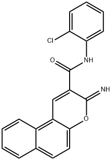 N-(2-chlorophenyl)-3-iminobenzo[f]chromene-2-carboxamide Struktur