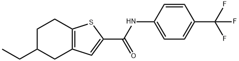 5-ethyl-N-[4-(trifluoromethyl)phenyl]-4,5,6,7-tetrahydro-1-benzothiophene-2-carboxamide Struktur