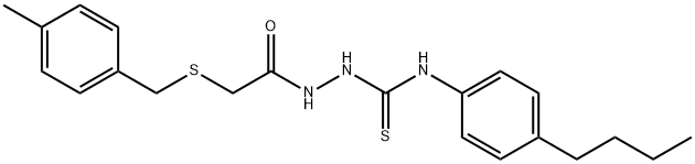 1-(4-butylphenyl)-3-[[2-[(4-methylphenyl)methylsulfanyl]acetyl]amino]thiourea Struktur