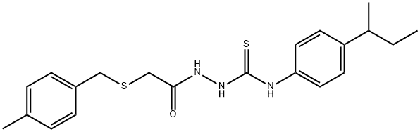 1-(4-butan-2-ylphenyl)-3-[[2-[(4-methylphenyl)methylsulfanyl]acetyl]amino]thiourea Struktur