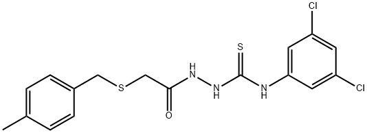 1-(3,5-dichlorophenyl)-3-[[2-[(4-methylphenyl)methylsulfanyl]acetyl]amino]thiourea Struktur