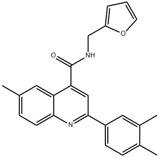 2-(3,4-dimethylphenyl)-N-(furan-2-ylmethyl)-6-methylquinoline-4-carboxamide Struktur