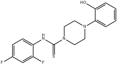 N-(2,4-difluorophenyl)-4-(2-hydroxyphenyl)piperazine-1-carbothioamide Struktur