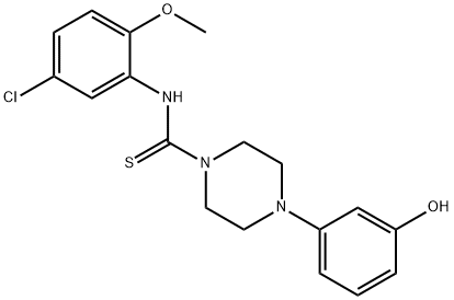 N-(5-chloro-2-methoxyphenyl)-4-(3-hydroxyphenyl)piperazine-1-carbothioamide Struktur