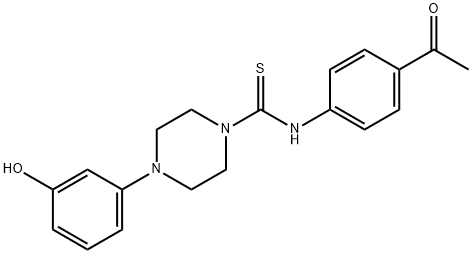 N-(4-acetylphenyl)-4-(3-hydroxyphenyl)piperazine-1-carbothioamide Struktur