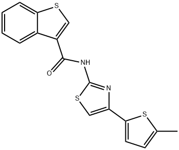 N-[4-(5-methylthiophen-2-yl)-1,3-thiazol-2-yl]-1-benzothiophene-3-carboxamide Struktur