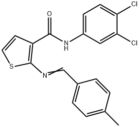 N-(3,4-dichlorophenyl)-2-[(E)-(4-methylphenyl)methylideneamino]thiophene-3-carboxamide Struktur